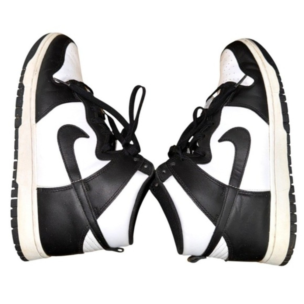 Nike Dunk High‎ Mens 10.5 Pre-Owned High Top Panda DD1399-105 Leather Sneakers